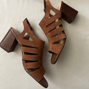 Bella Vita Colleen Camel Suede Strappy Gladiator Slingback Sandal 7W New in Box